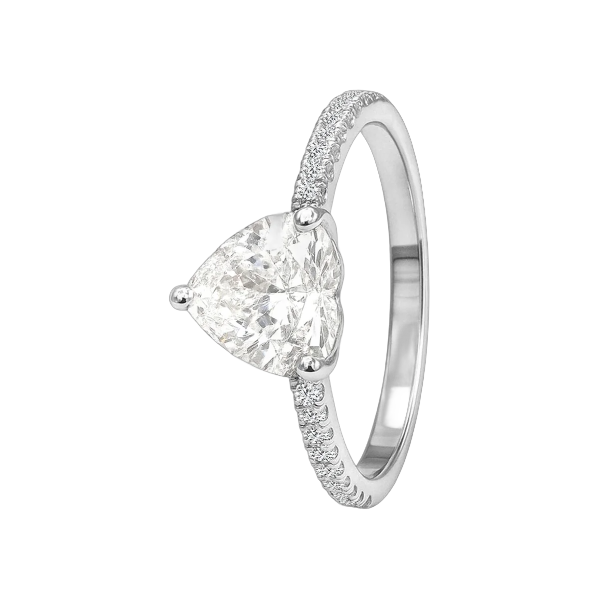 1.51 CT 心形戒指 -1.73 CTS,R24R,总重量 - 2.67 克