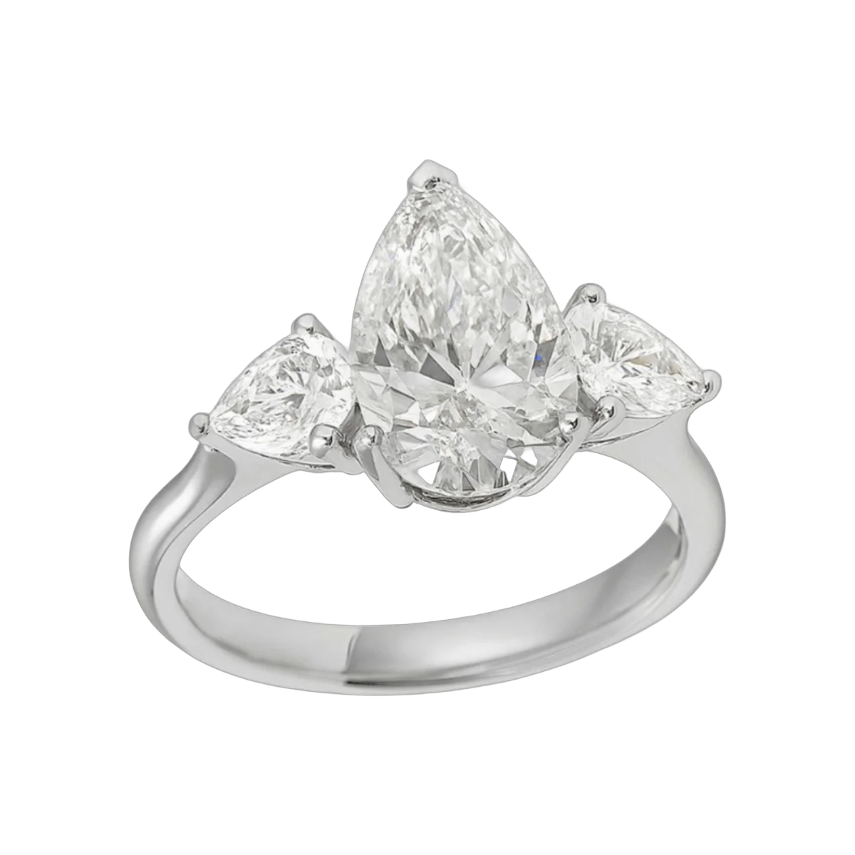 3 CT Birnenring -3.51 CTS,R112R,J-K/SI,F-G/VS-SI,Gesamtgewicht - 3.89 g