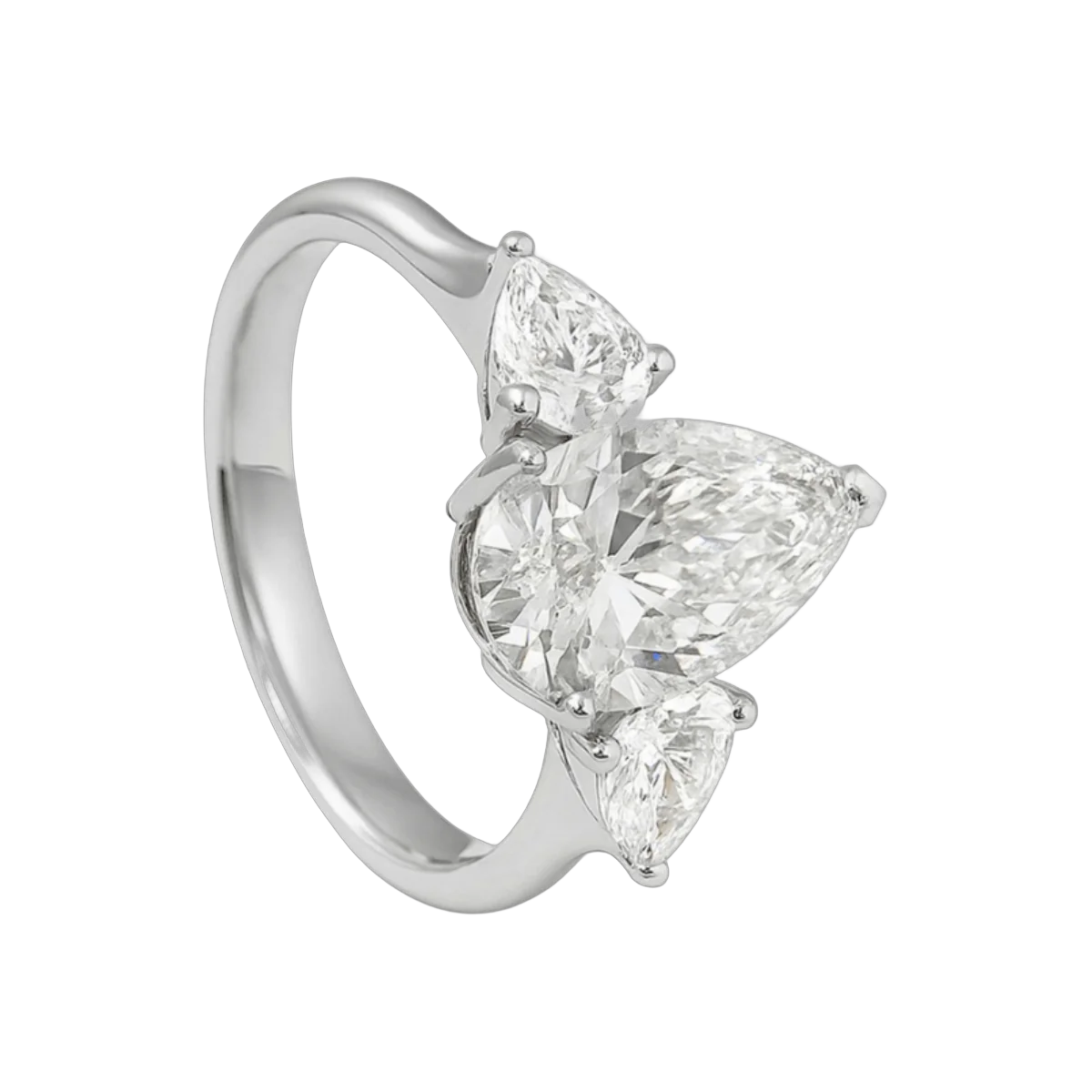 3 CT Birnenring -3.51 CTS,R112R,J-K/SI,F-G/VS-SI,Gesamtgewicht - 3.89 g