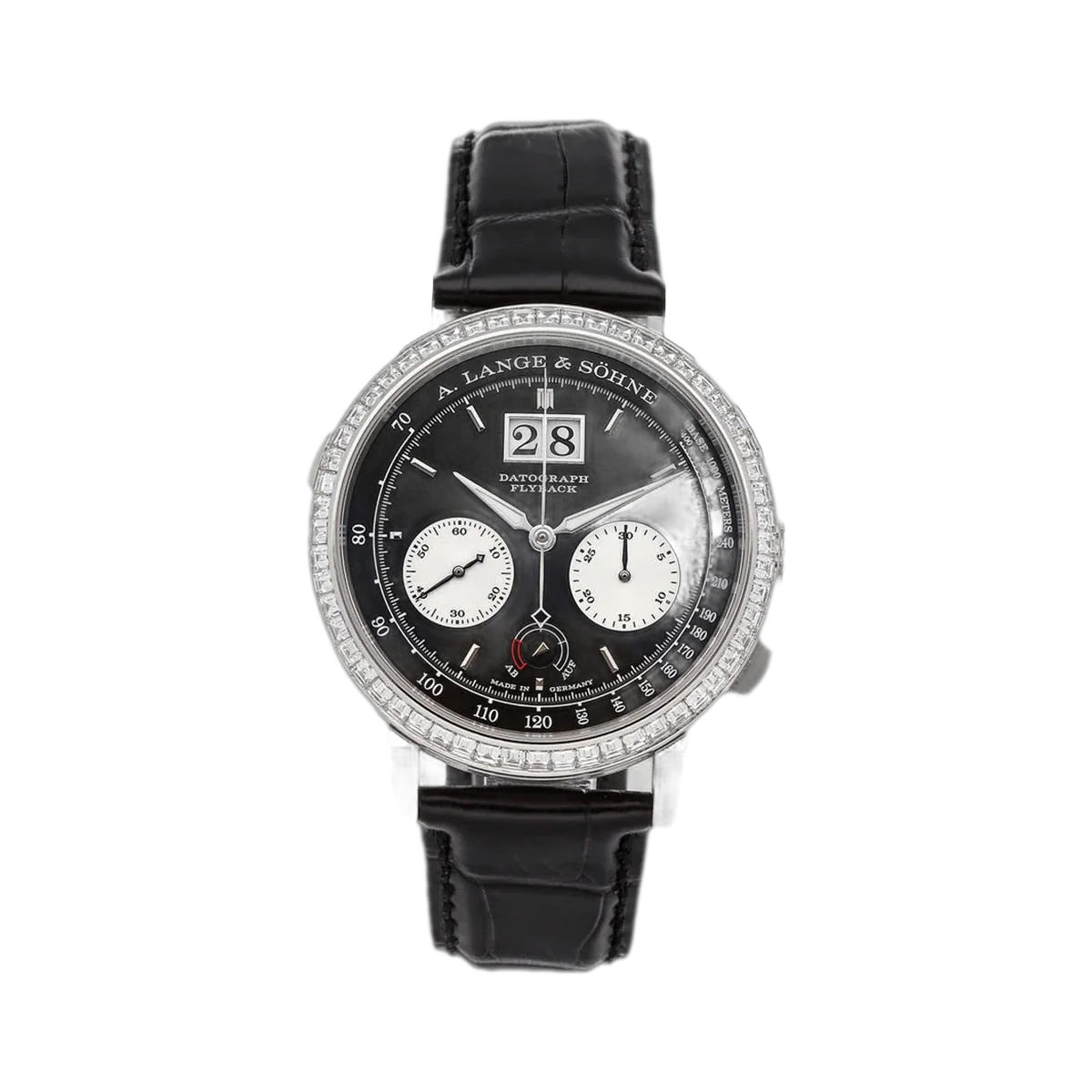 ساعة A. Lange & Sohne Lange 405.835 بلاتين داتوجراف باجيت ألماس مينا أسود 41 ملم رجالية