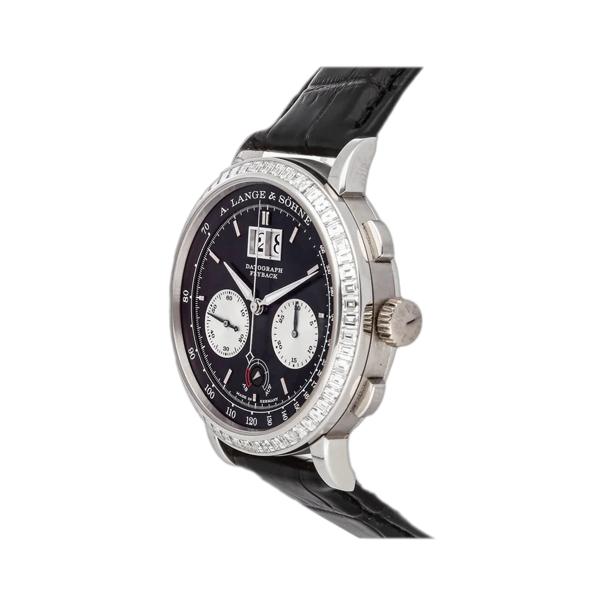 A. Lange & Söhne Lange 405.835 Platin Datograph Baguette Diamanten Schwarzes Zifferblatt 41mm Herrenuhr