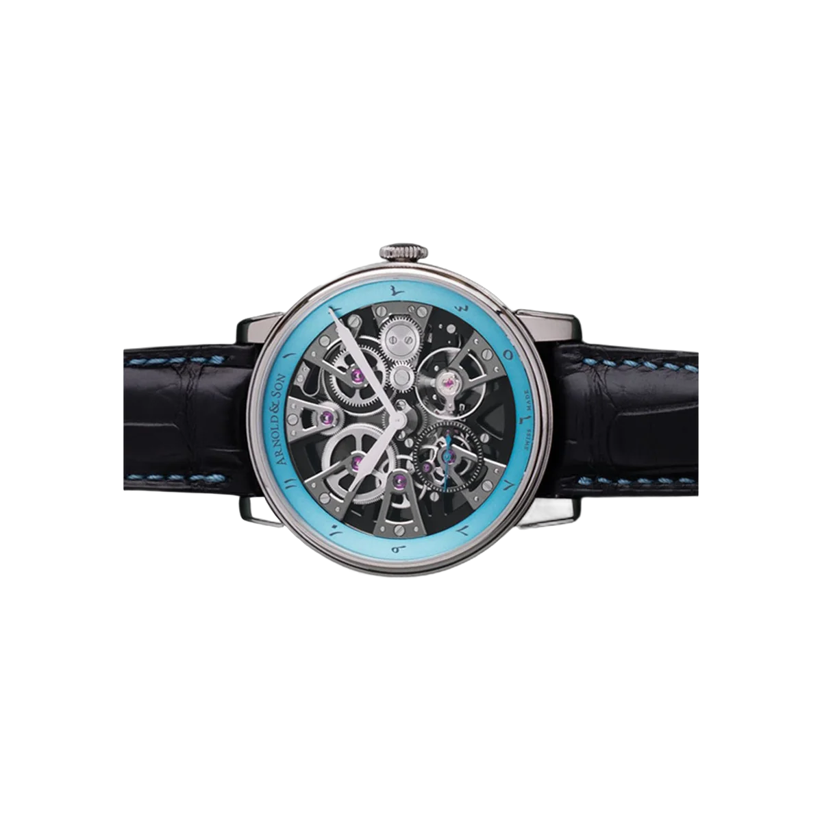 Arnold & Son 星云 1.NEAS.U04A.C216S 不锈钢 41.5 毫米绿松石镂空阿拉伯表盘男士手表