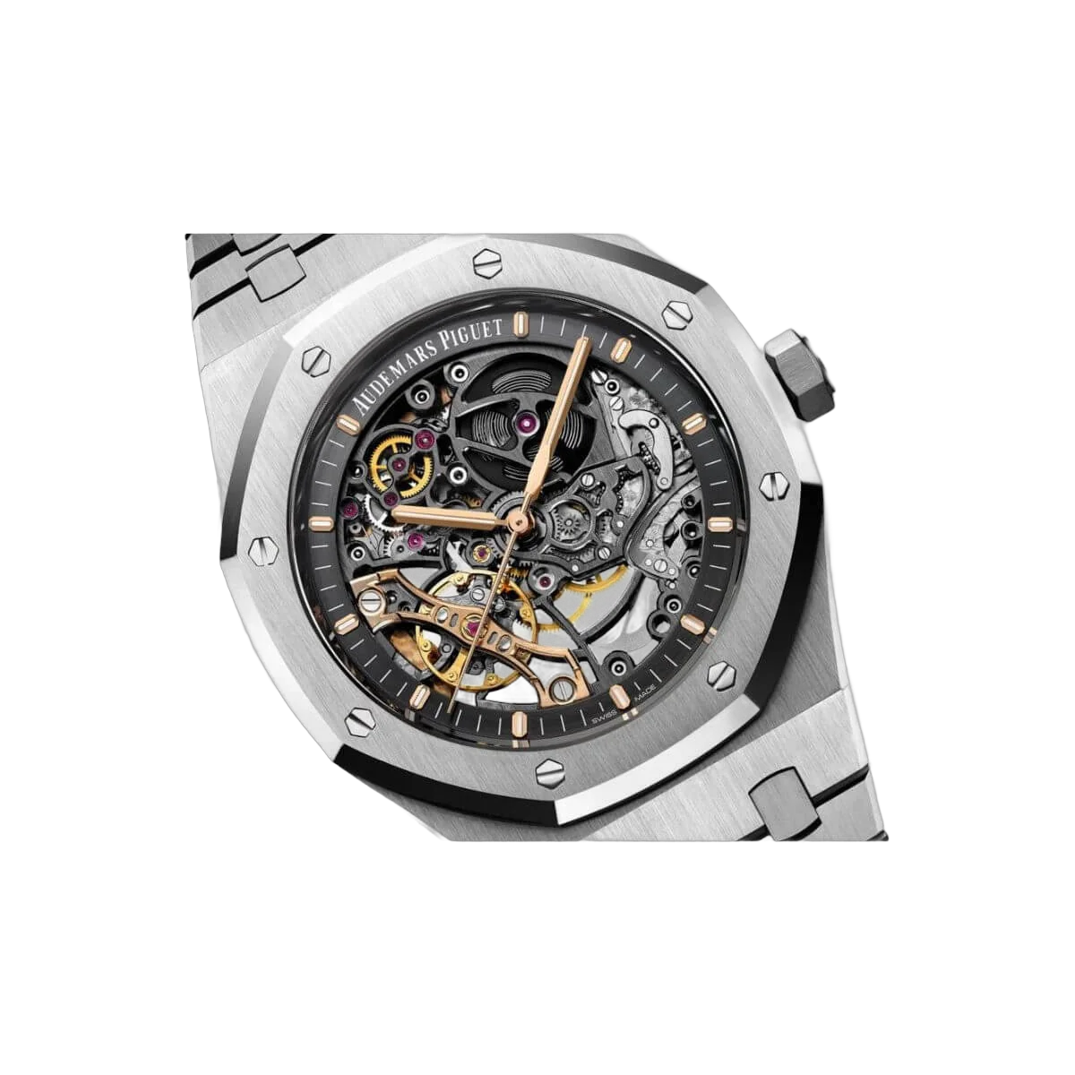 爱彼 Royal Oak 15407St.OO.1220St.01 双摆轮镂空表盘