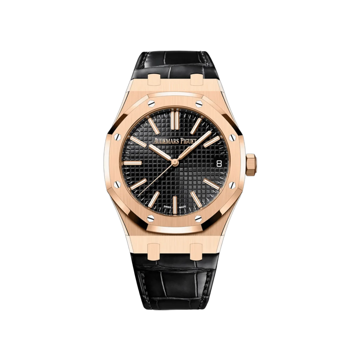Audemars Piguet Royal Oak 15510OR.OO.D002CR.02 18K Rose Gold, 41mm Black Dial Mens Watch