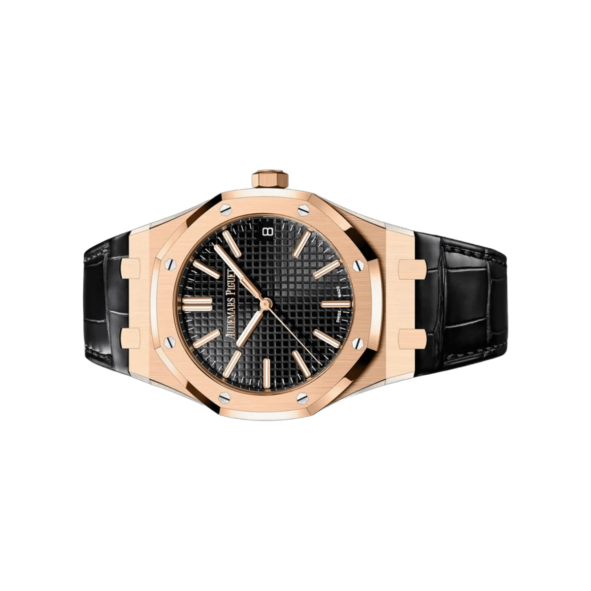 Audemars Piguet Royal Oak 15510OR.OO.D002CR.02 18K Rose Gold, 41mm Black Dial Mens Watch