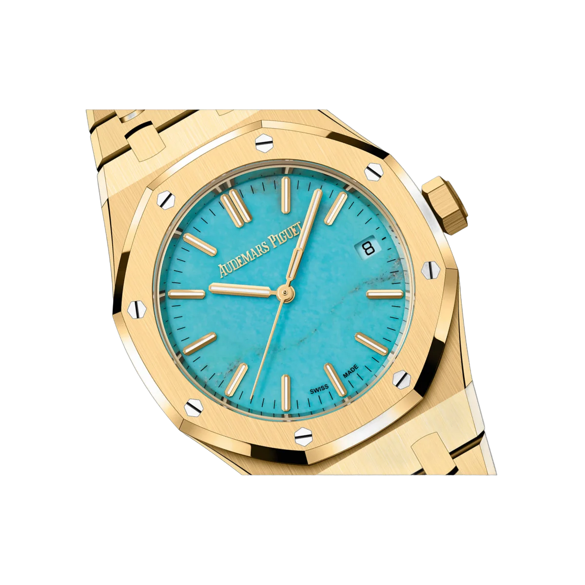 Audemars Piguet Royal Oak 15550BA.OO.1356BA.01 Yellow Gold 37mm Turquoise Dial
