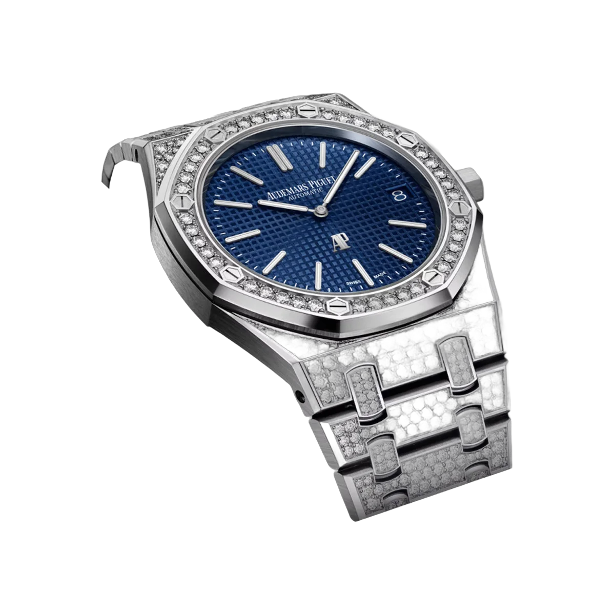 Audemars Piguet Royal Oak 16202BC.ZZ.1241BC.02 Weißgold 39mm Blaue Unisex-Armbanduhr