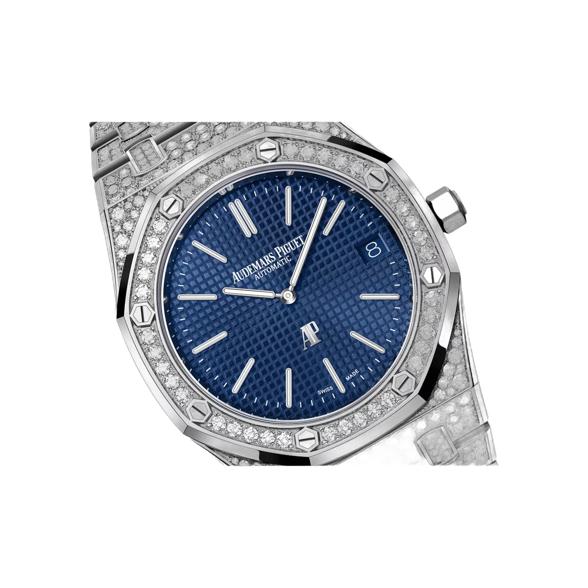 Audemars Piguet Royal Oak 16202BC.ZZ.1241BC.02 Weißgold 39mm Blaue Unisex-Armbanduhr