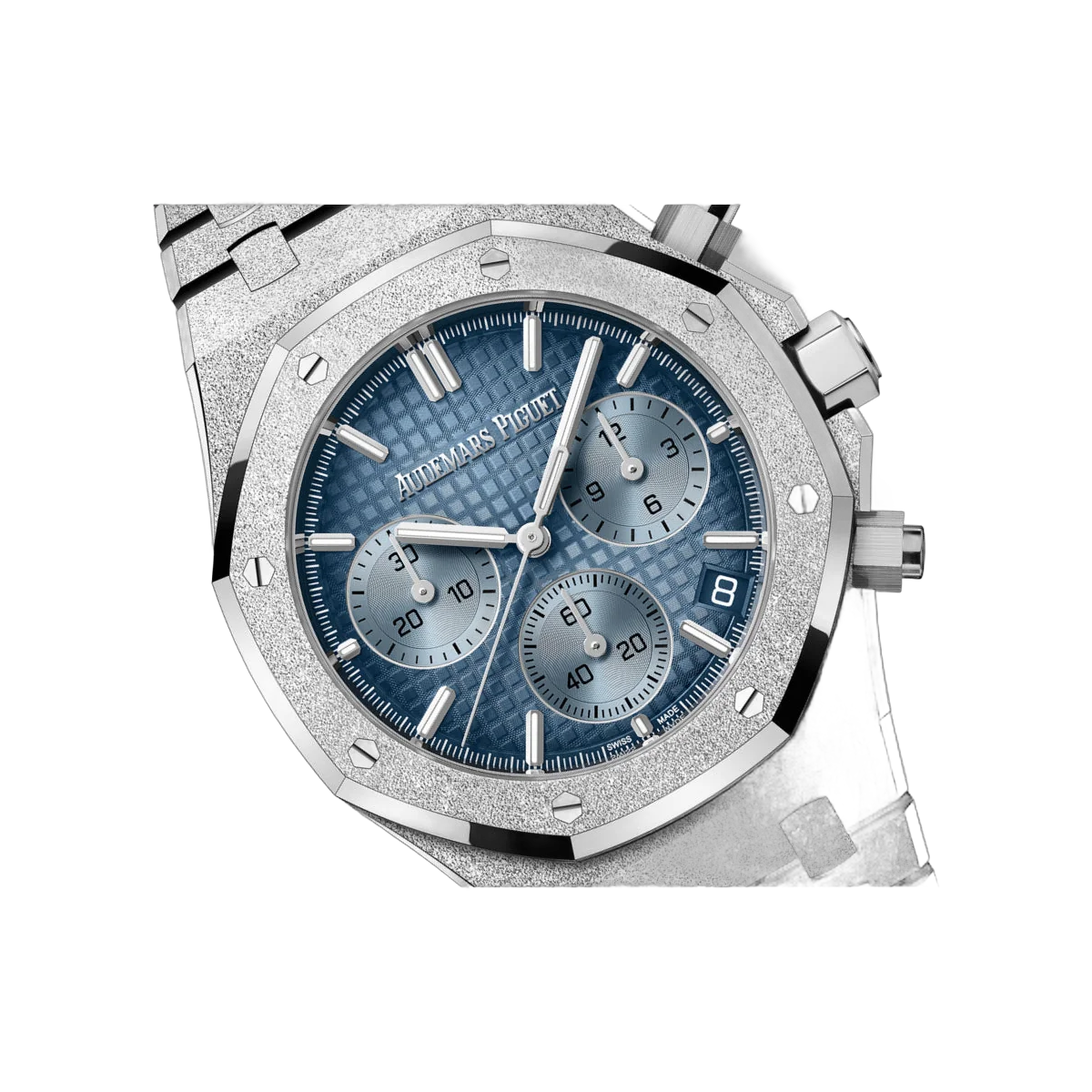 Audemars Piguet Royal Oak 26240BC.GG.1324BC.02 Chronograph 41mm Frosted-Weißgold Blaues Zifferblatt