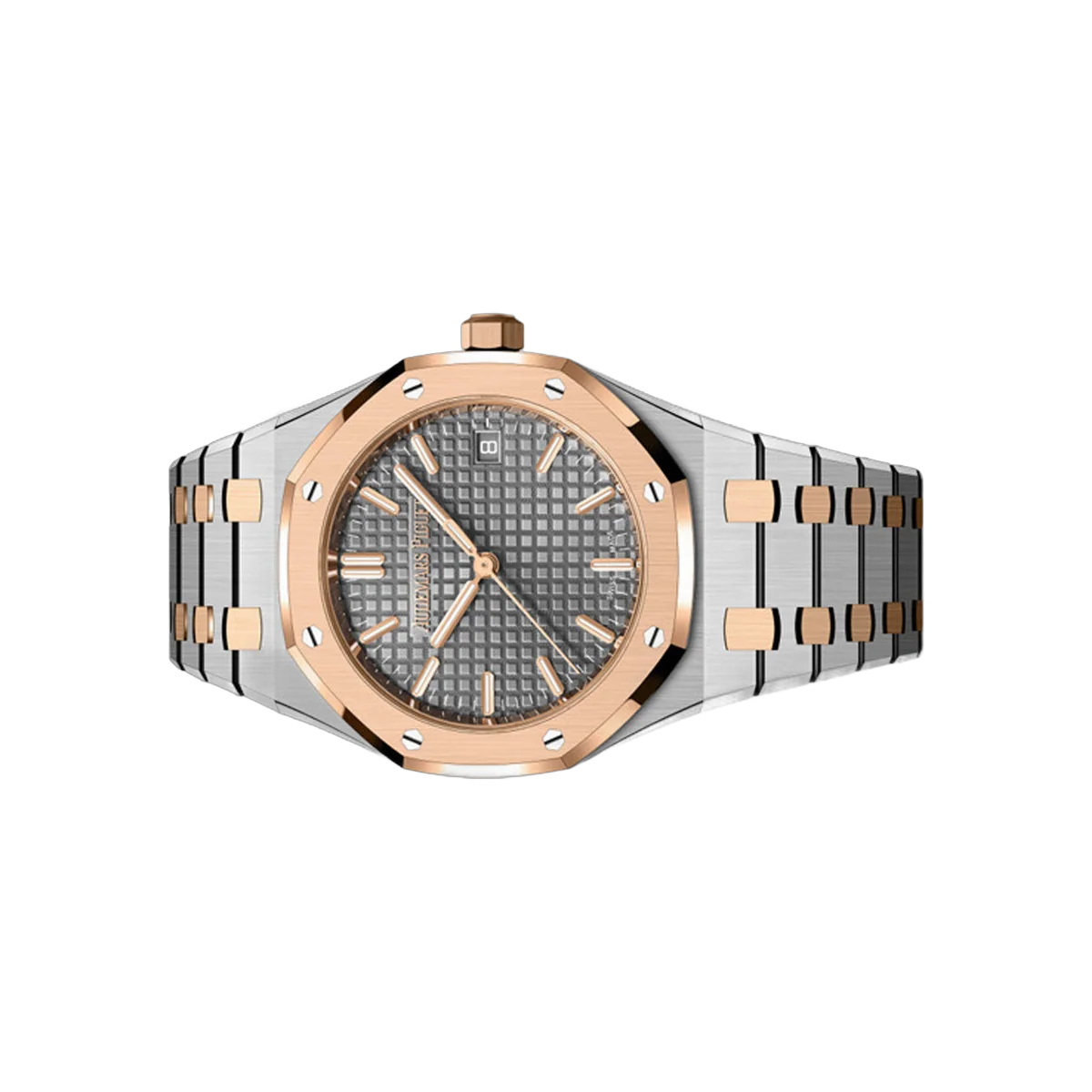 ساعة أوديمار بيغيه رويال أوك 77450SR.OO.1361SR.03 ذاتية التعبئة للسيدات، 34 مم، مينا رمادي