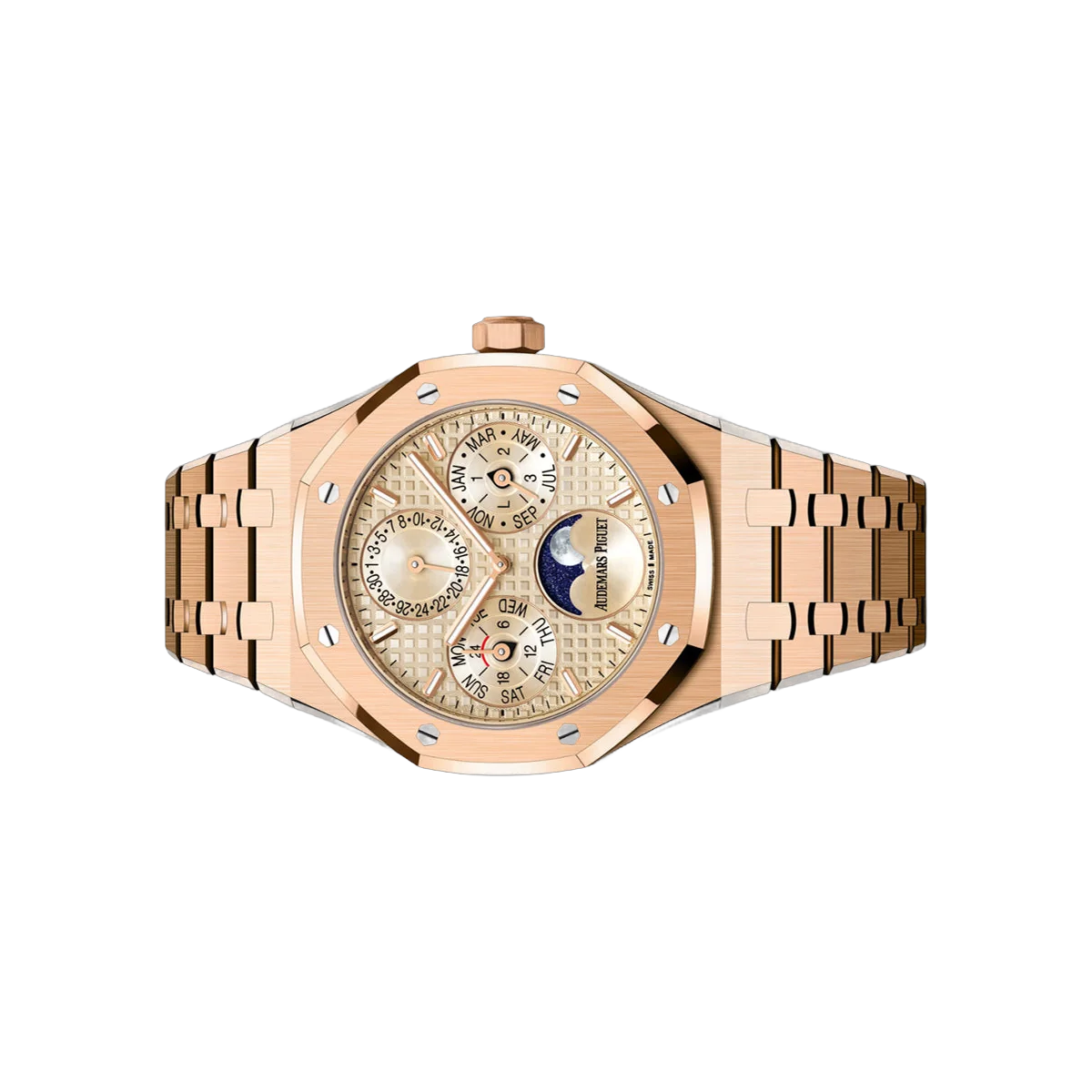 Audemars Piguet Royal Oak Perpetual Calendar 26684OR.OO.1356OR.02 Roségold 38 mm Beige Zifferblatt Unisexuhr