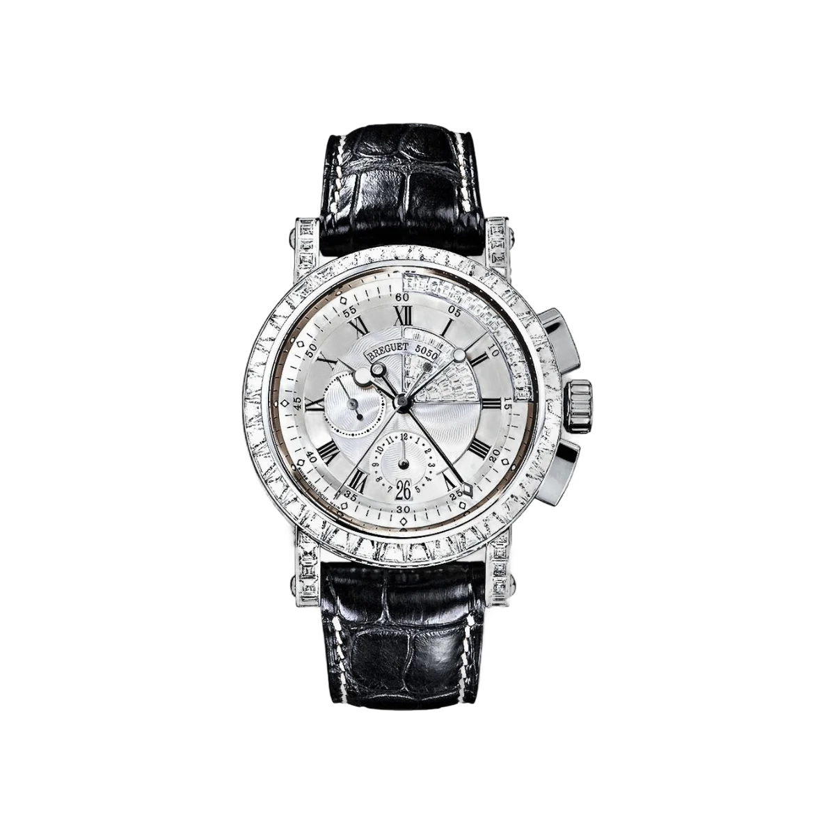 Breguet Marine 5829BB/8D/9ZU.DD0D Chronograph 18K Weißgold 42mm MOP Diamant Zifferblatt Herrenuhr