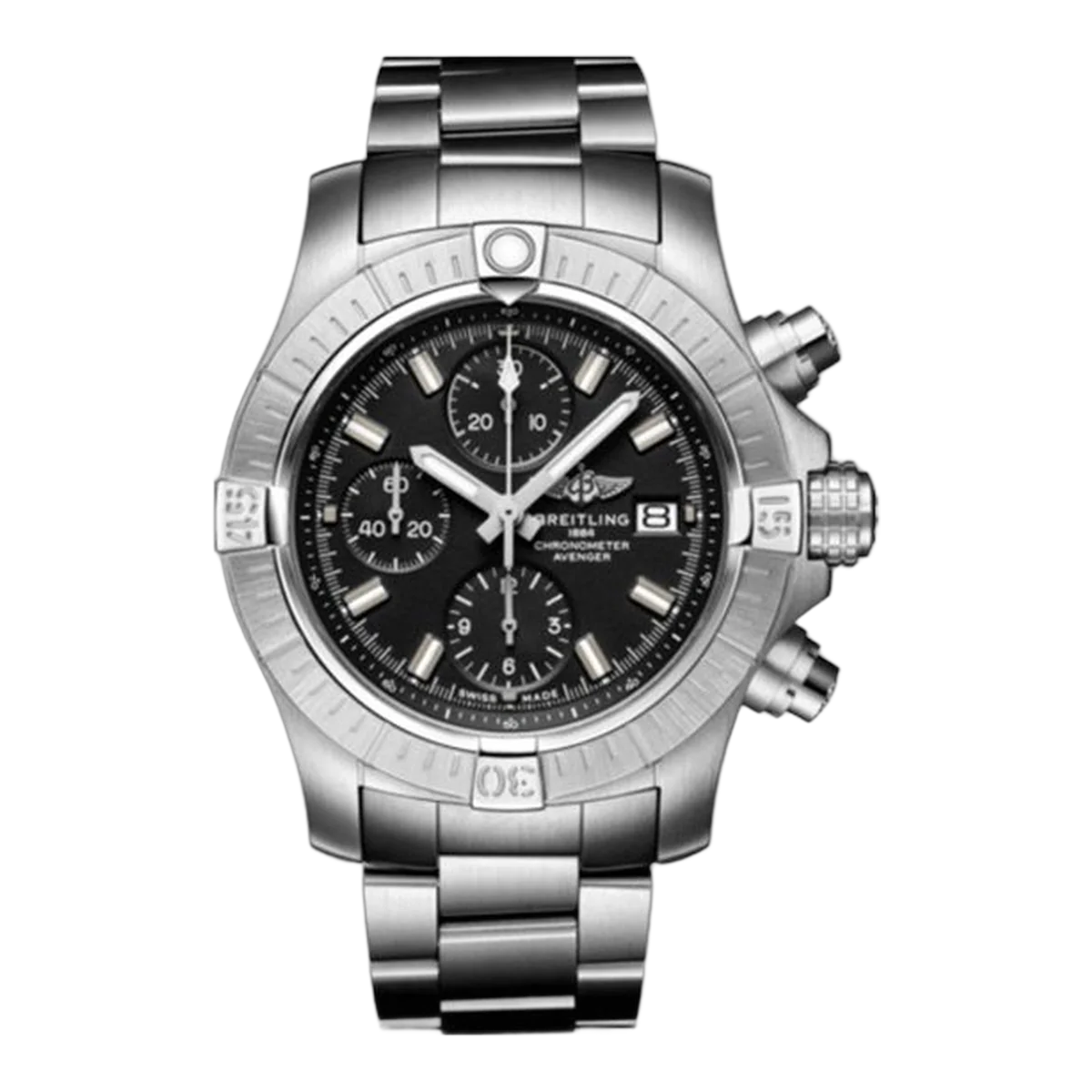 Breitling Avenger A13385101B1A1 Chronograph 43Mm Black Dial Stainless Steel Men's Watch