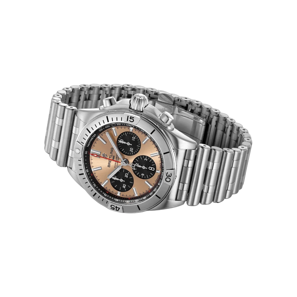 Breitling Chronomat B01 AB0134101K1A1 Edelstahl 42mm Braunes Zifferblatt Herrenuhr