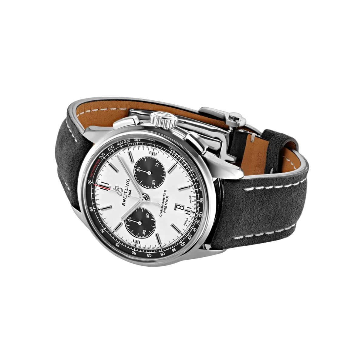 Breitling Premier B01 AB0118221G1X2 不锈钢 42 毫米白色熊猫表盘男士手表
