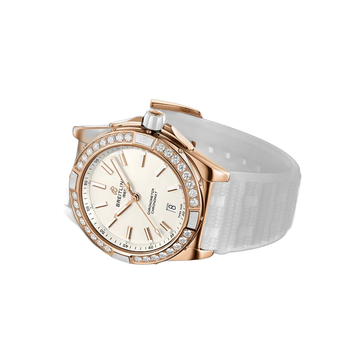 百年灵 Super Chronomat R17356531G1S1 自动上链玫瑰金 38 毫米起源米色表盘女士手表