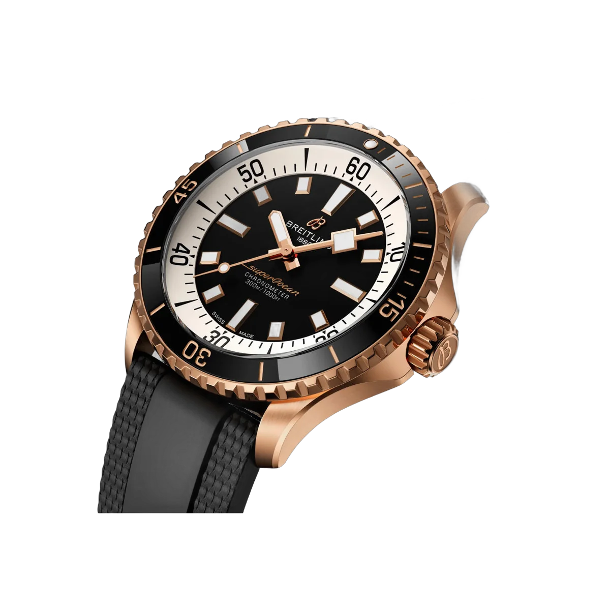 Breitling Superocean R17375211B1S1 Automatic Rose Gold 42mm Black Dial Men's Watch