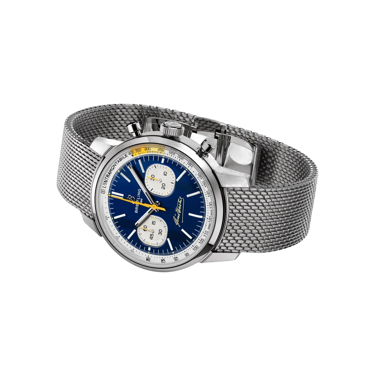 Breitling Top Time B01 Gino Bartali AB01767A1C1A1 Edelstahl 41mm Blaues Zifferblatt Herrenuhr