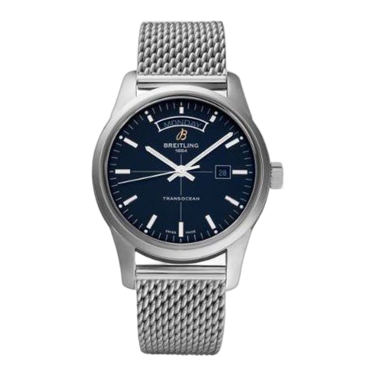 Breitling Transocean Day Date Chronometre 43Mm Stainless Steel Men's Watch