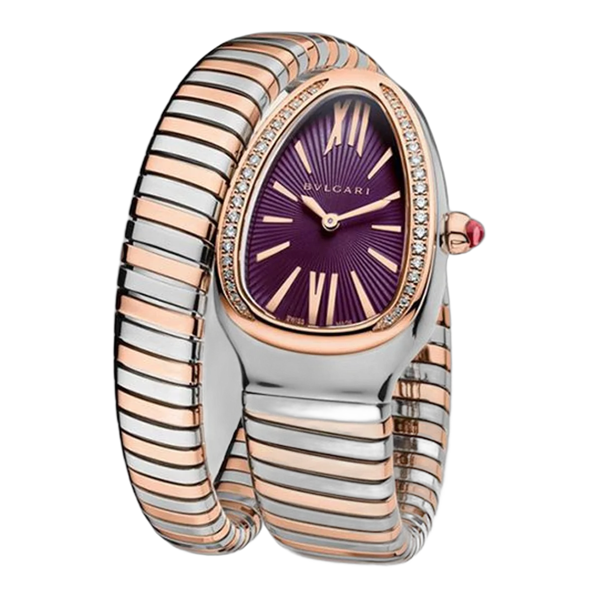 Bulgari Serpenti Tubogas 35Mm Violet Dial Ladies' Watch