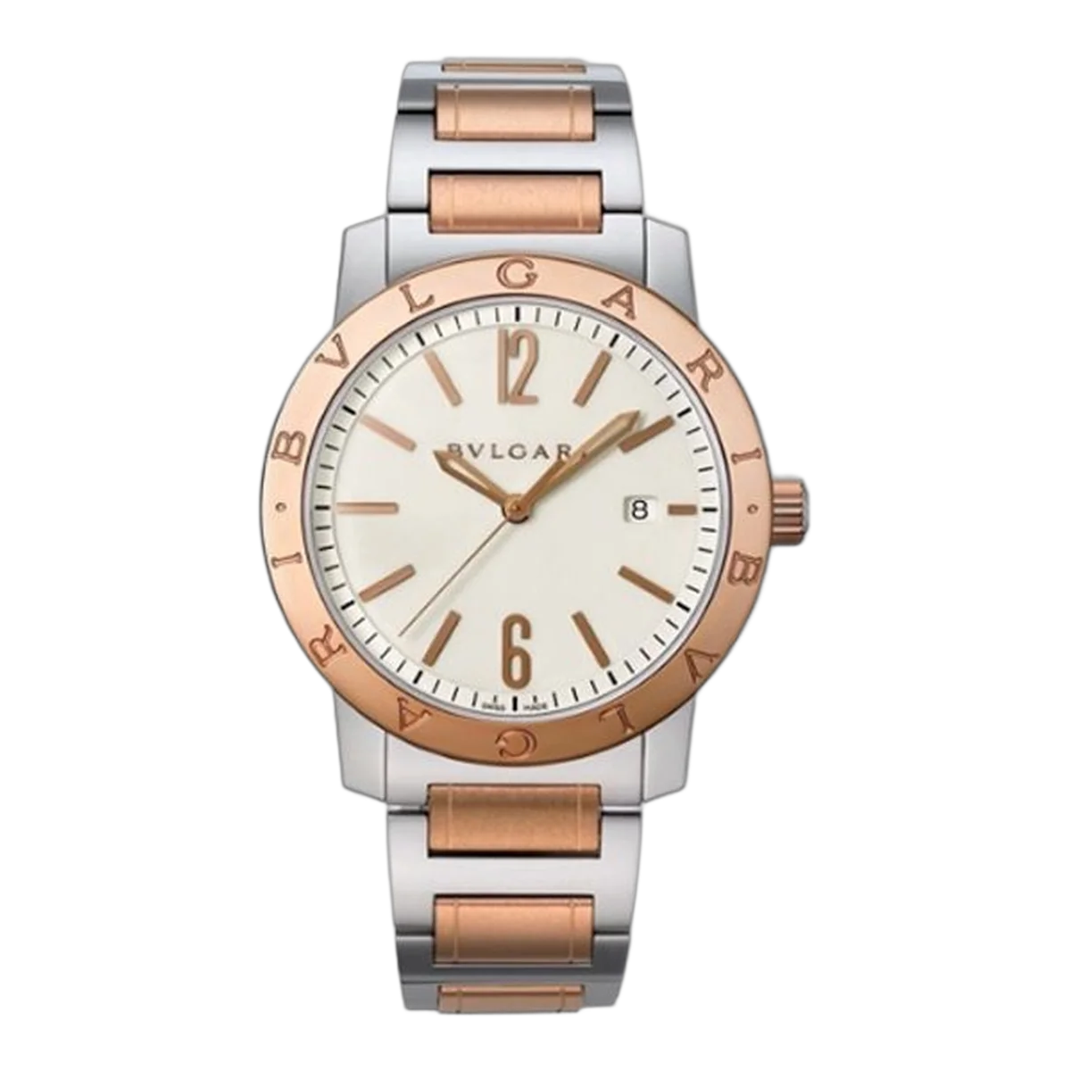 Bvlgari 41Mm Off White Dial Lacquered Polished Men's Watch