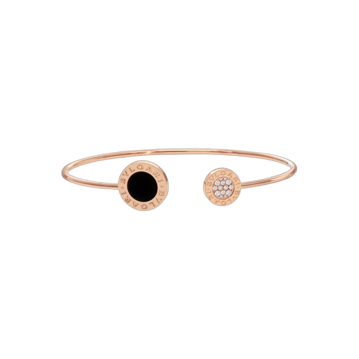 Bvlgari Armband 356189 18 Karat Roségold mit Onyx und Pavédiamanten