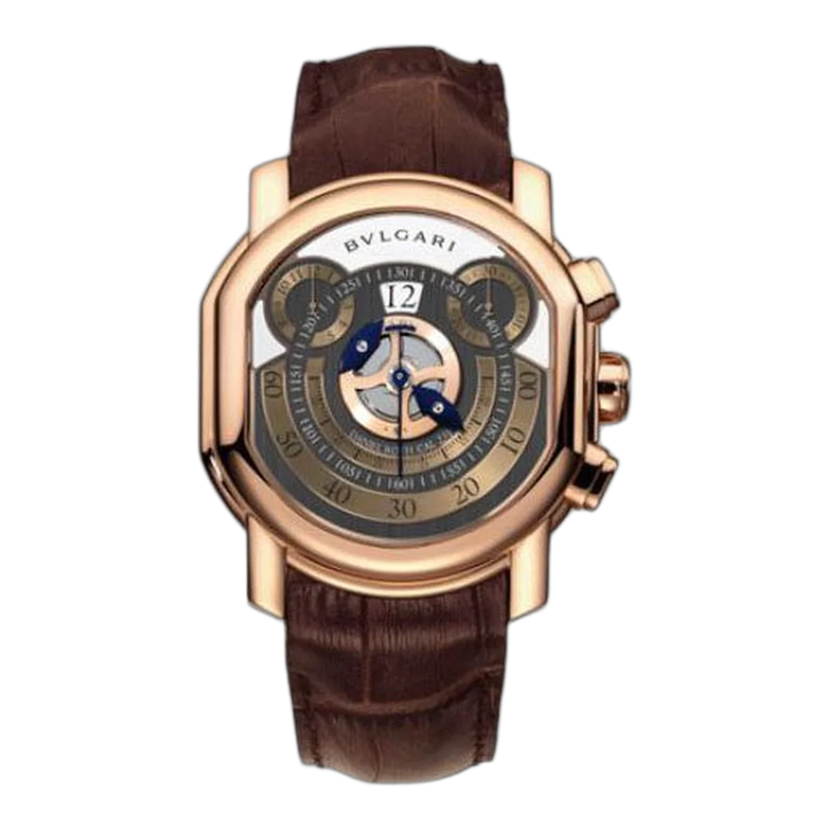 Bvlgari Daniel Roth 46X42mm Roségold Anthrazitgrau mit silbernem Zifferblatt Herrenuhr Ref. Brrp46C14Glchp