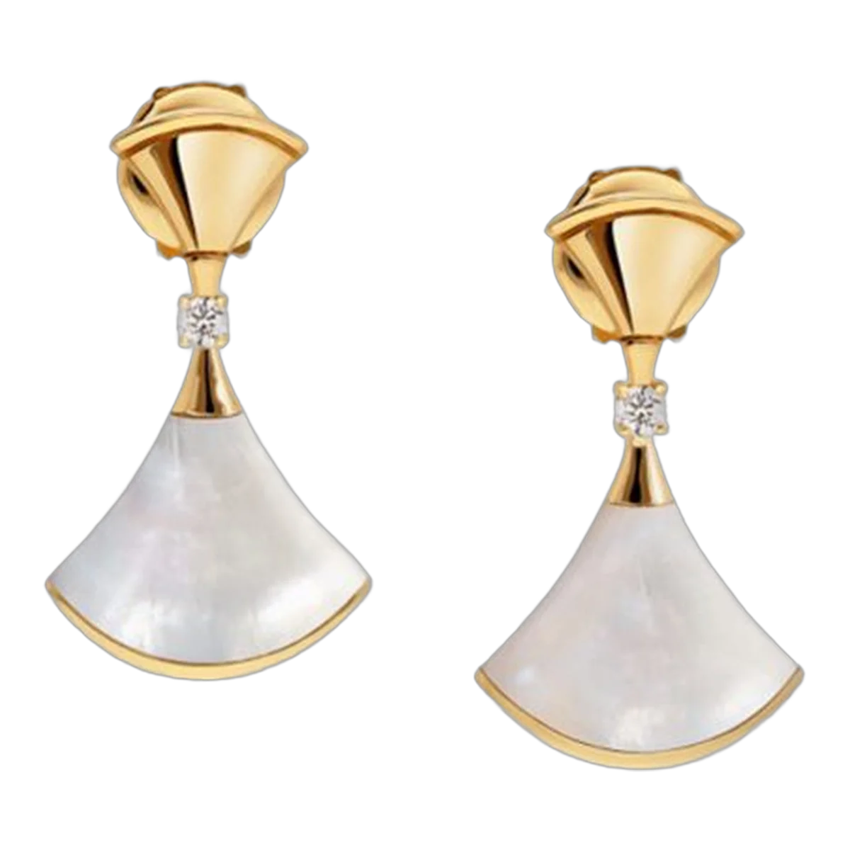 Bvlgari ‘Diva’S Dream Earrings’ In 18Kt Yellow Gold Set With Mother-Of-Pearl Elements And Diamonds
