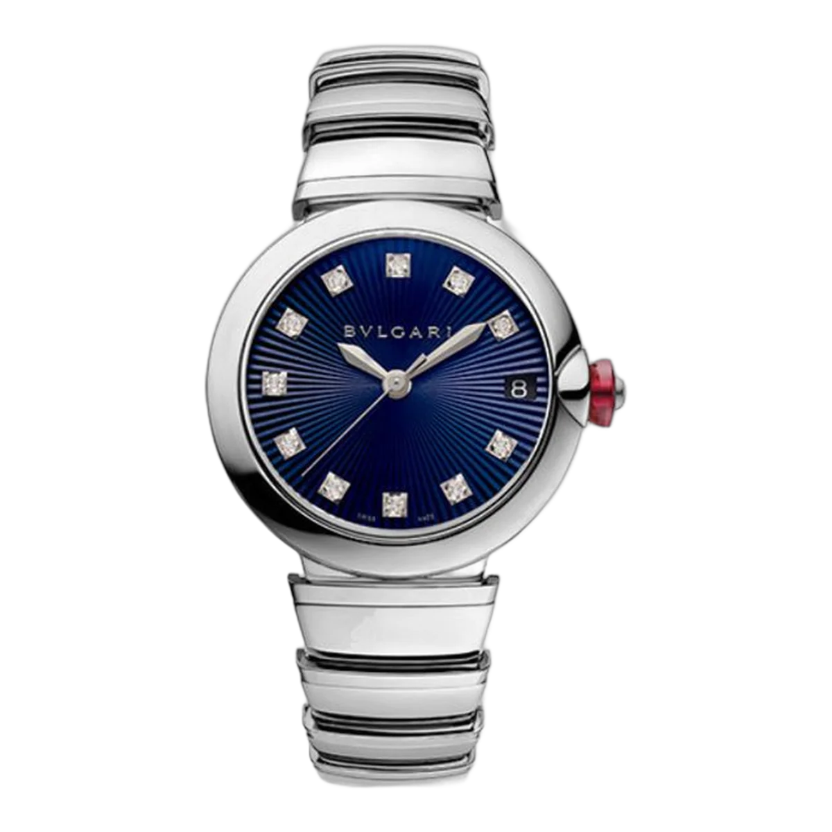 Bvlgari Lvcea 33Mm Stainless Steel Blue Diamond Dial Ladies' Watch