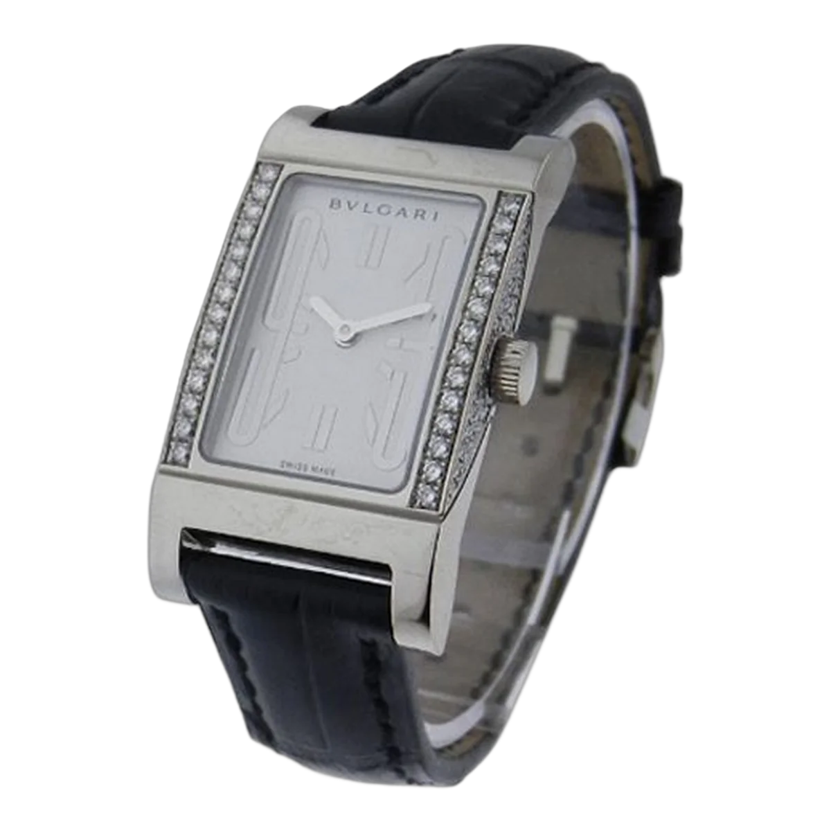 Bvlgari Rettangolo Damenarmbanduhr mit weißem Zifferblatt Ref. Rtw39Gd2L