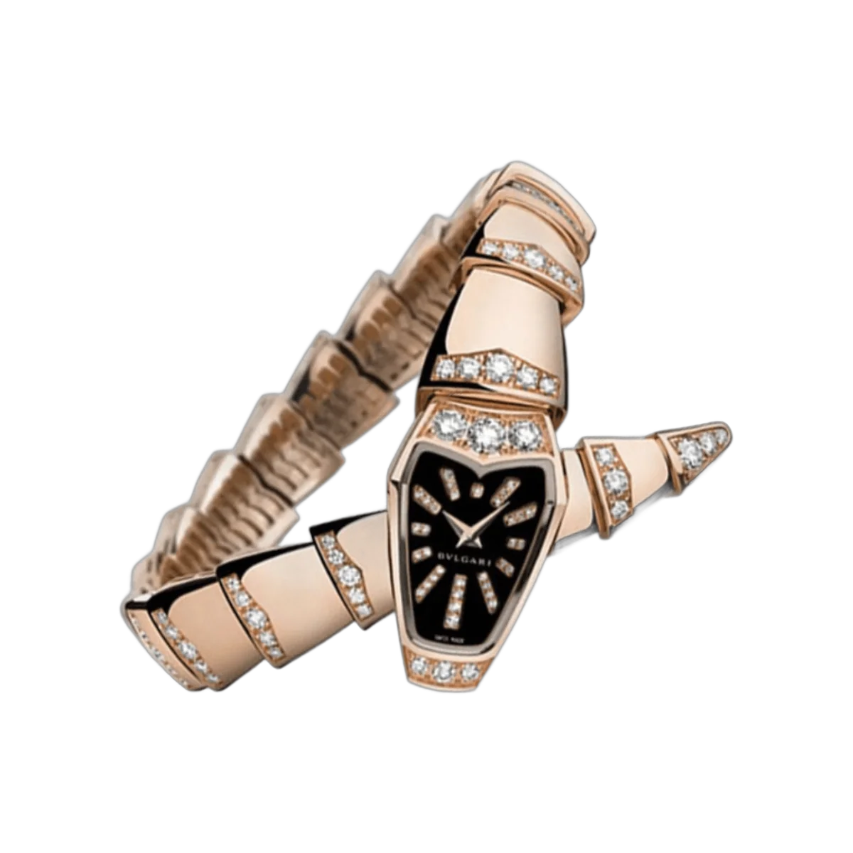 Bvlgari Serpenti 102344 18k Rose Gold Black Dial