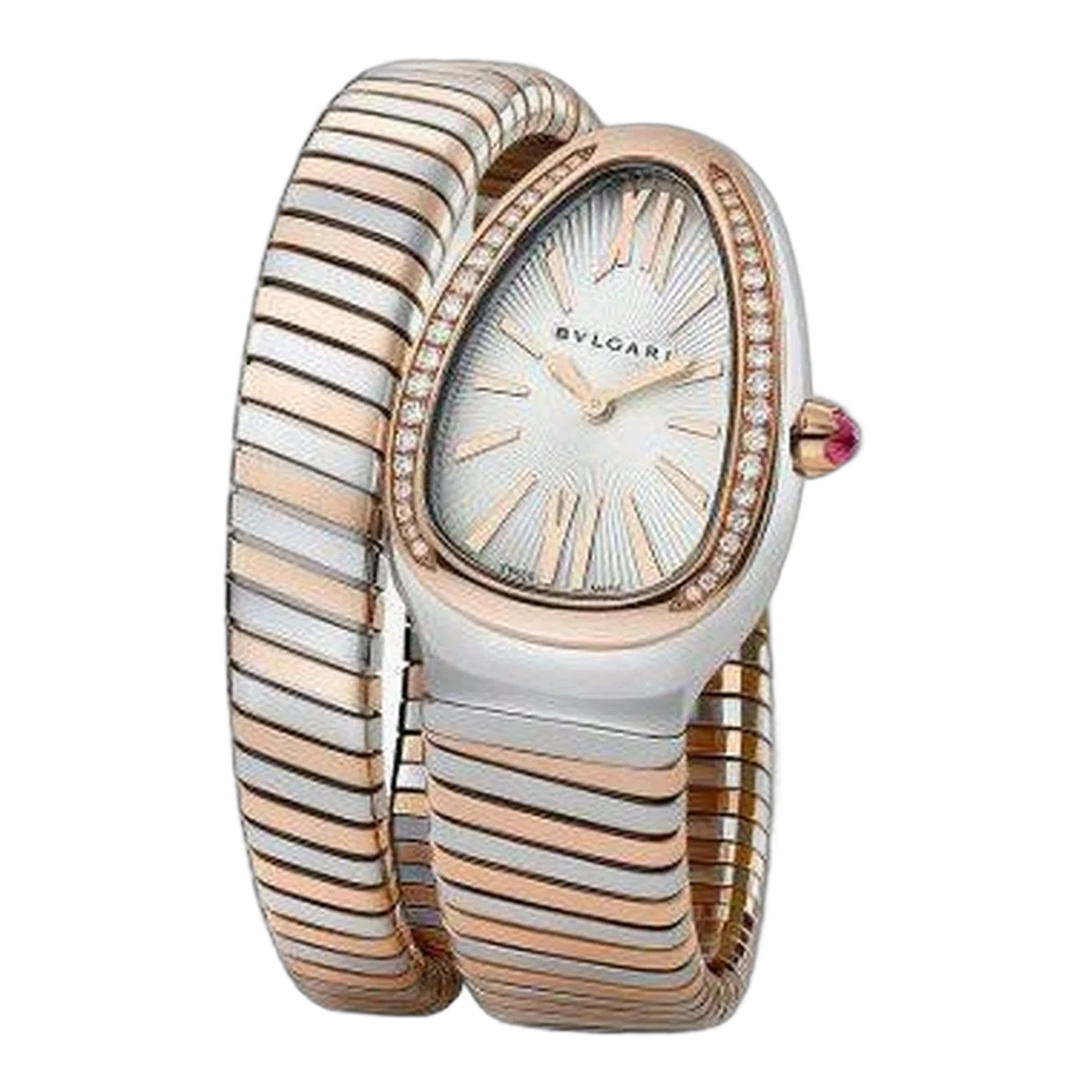 Bvlgari Serpenti Stainless Steel &Amp; Pink Gold 35Mm Ladies Watch