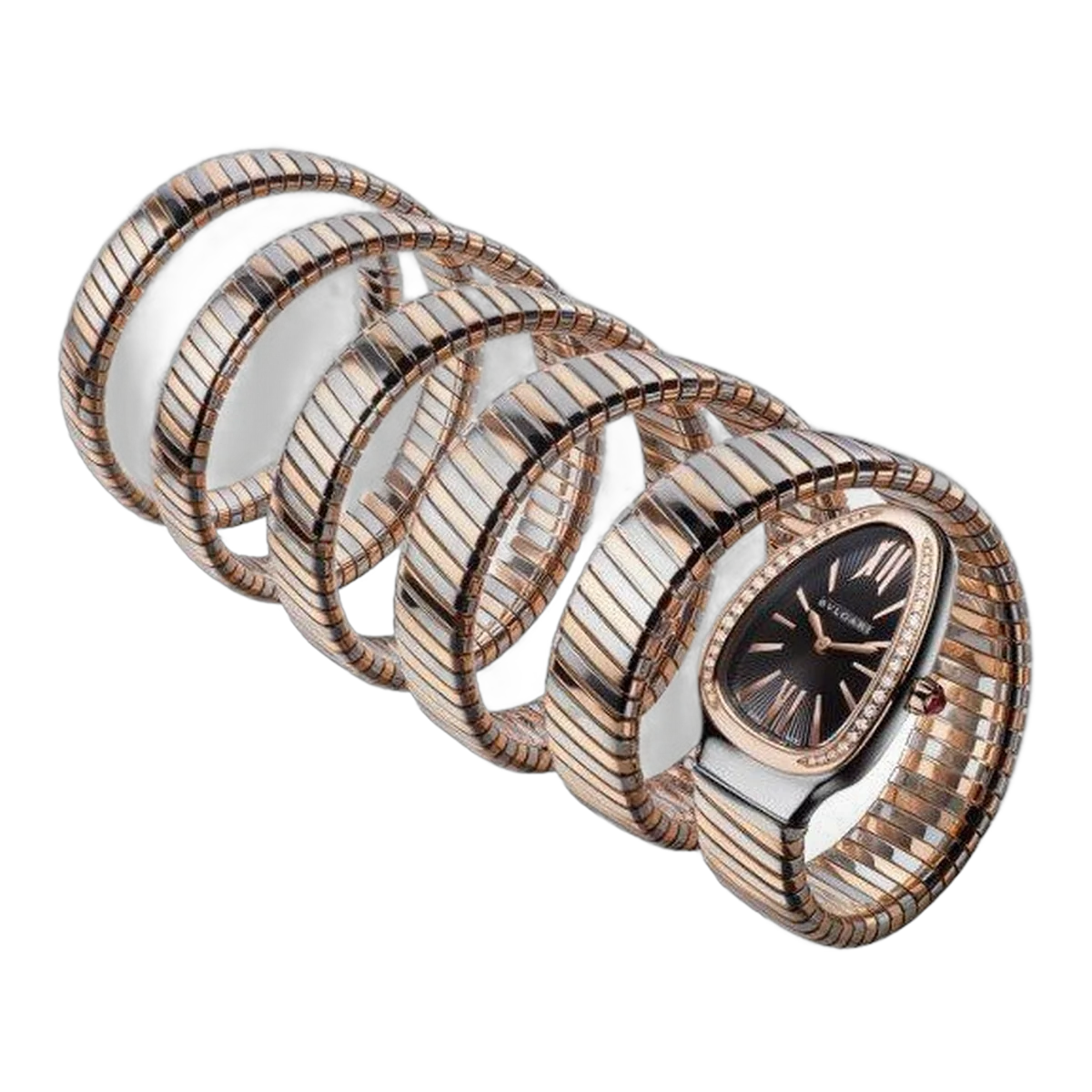 Bvlgari Serpenti Tubogas Stainless Steel &Amp; 18Kt Rose Gold 35Mm Ladies Watch