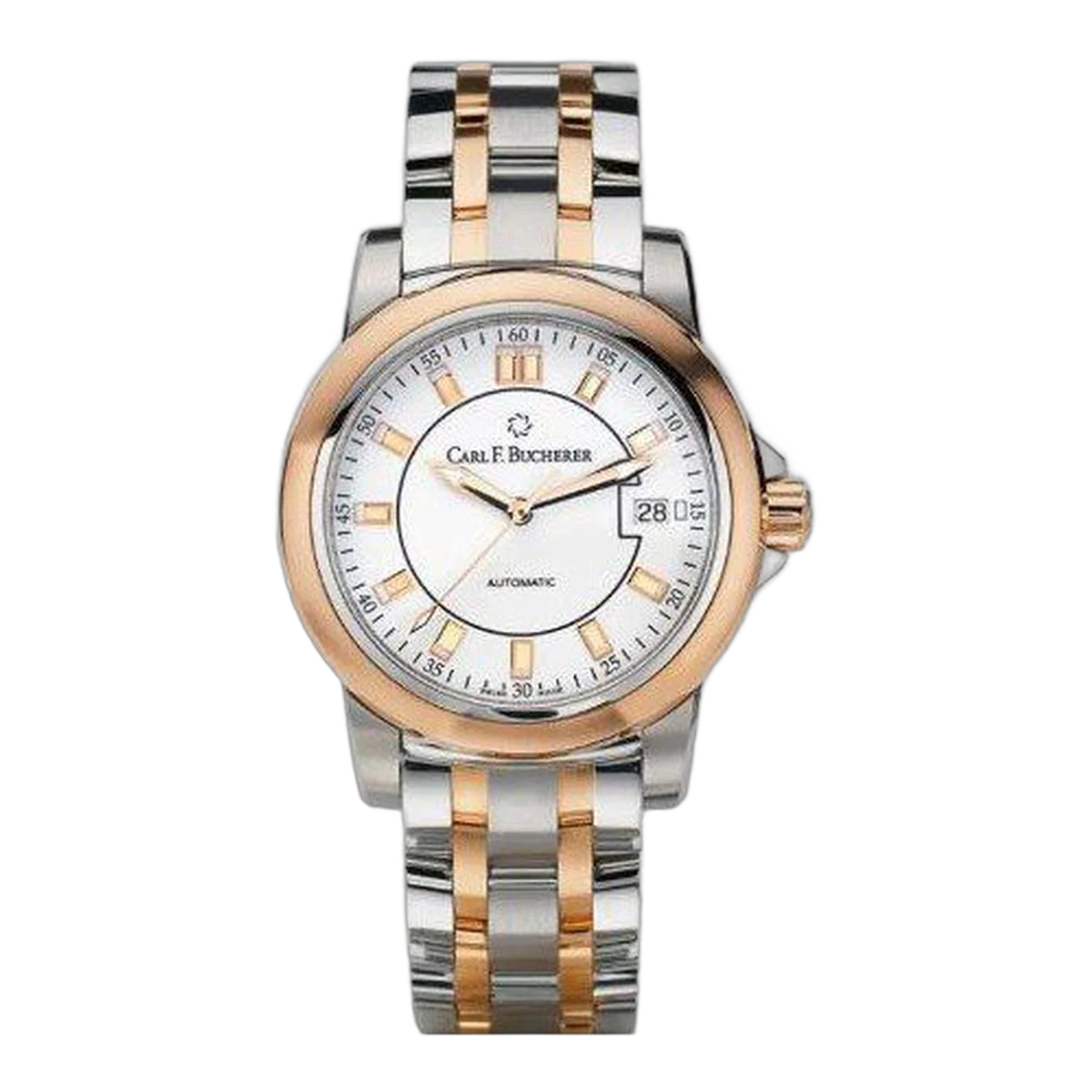 Carl F. Bucherer Patravi Autodate Twotone 38Mm Stainless Steel/18Kt Rose Gold Unisex Watch
