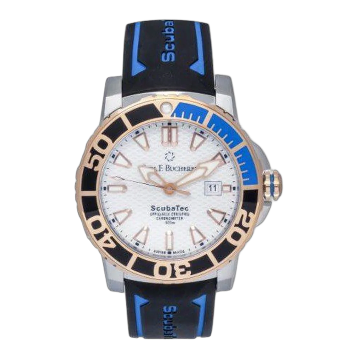 Carl F. Bucherer Patravi Scubatec 44.6Mm 18Kt Rose Gold/Stainless Steel Men's Watch