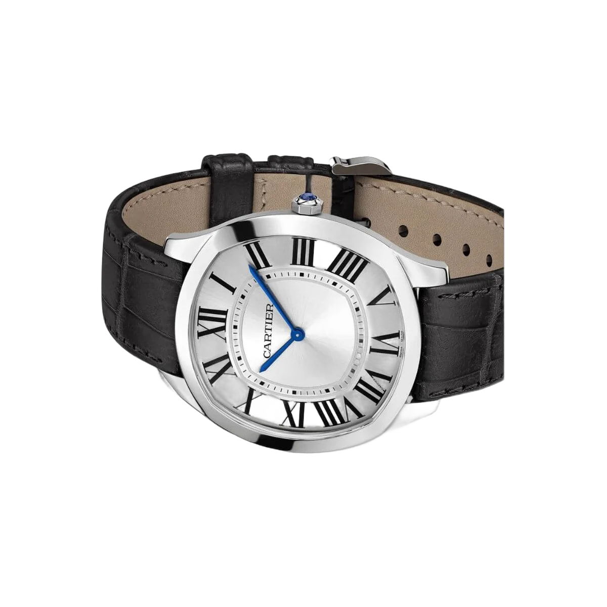 Cartier Drive De Cartier WGNM0007 Extra Flat 18Kt White Gold Silver Dial Men's Watch