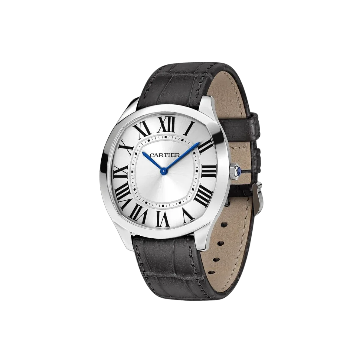 Cartier Drive De Cartier WGNM0007 Extra Flat 18Kt White Gold Silver Dial Men's Watch