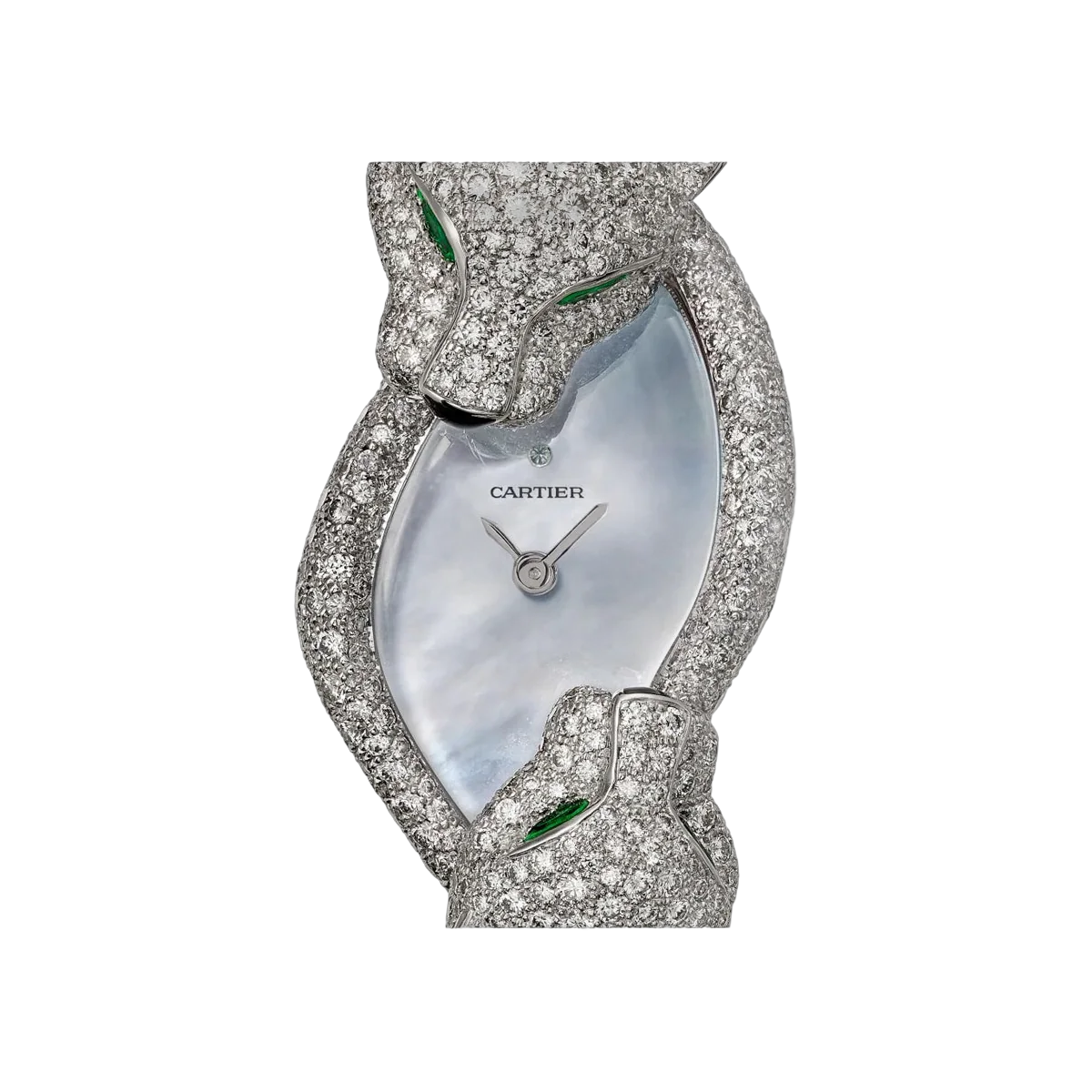 Cartier Panthère Crash HPI01477 Rhodiumized White Gold Diamonds 45mm MOP Dial Ladies Watch