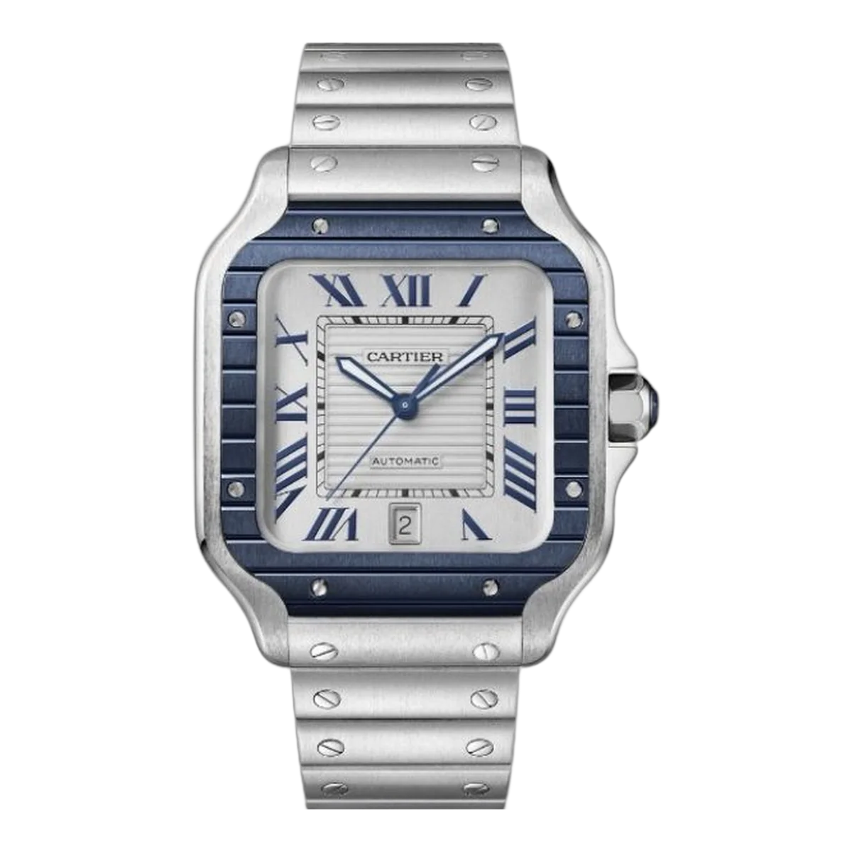 Cartier Santos De Cartier Wssa0047 Blue Dial Stainless Steel