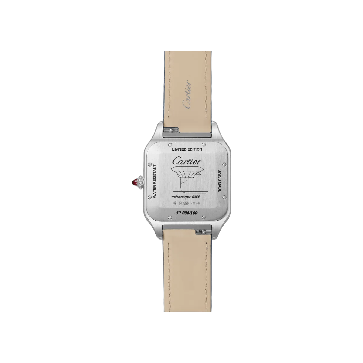 Cartier Santos Dumont CRWGSA0048 Platinum 46mm Blue Dial Mens Watch