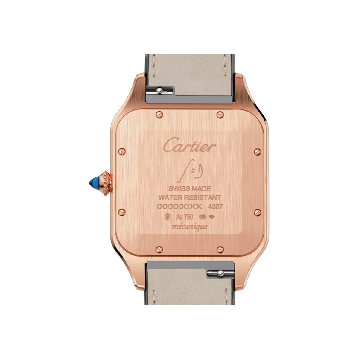 Cartier Santos Dumont XL WGSA0032 Roségold 46,6 mm Silbernes Zifferblatt Herrenuhr