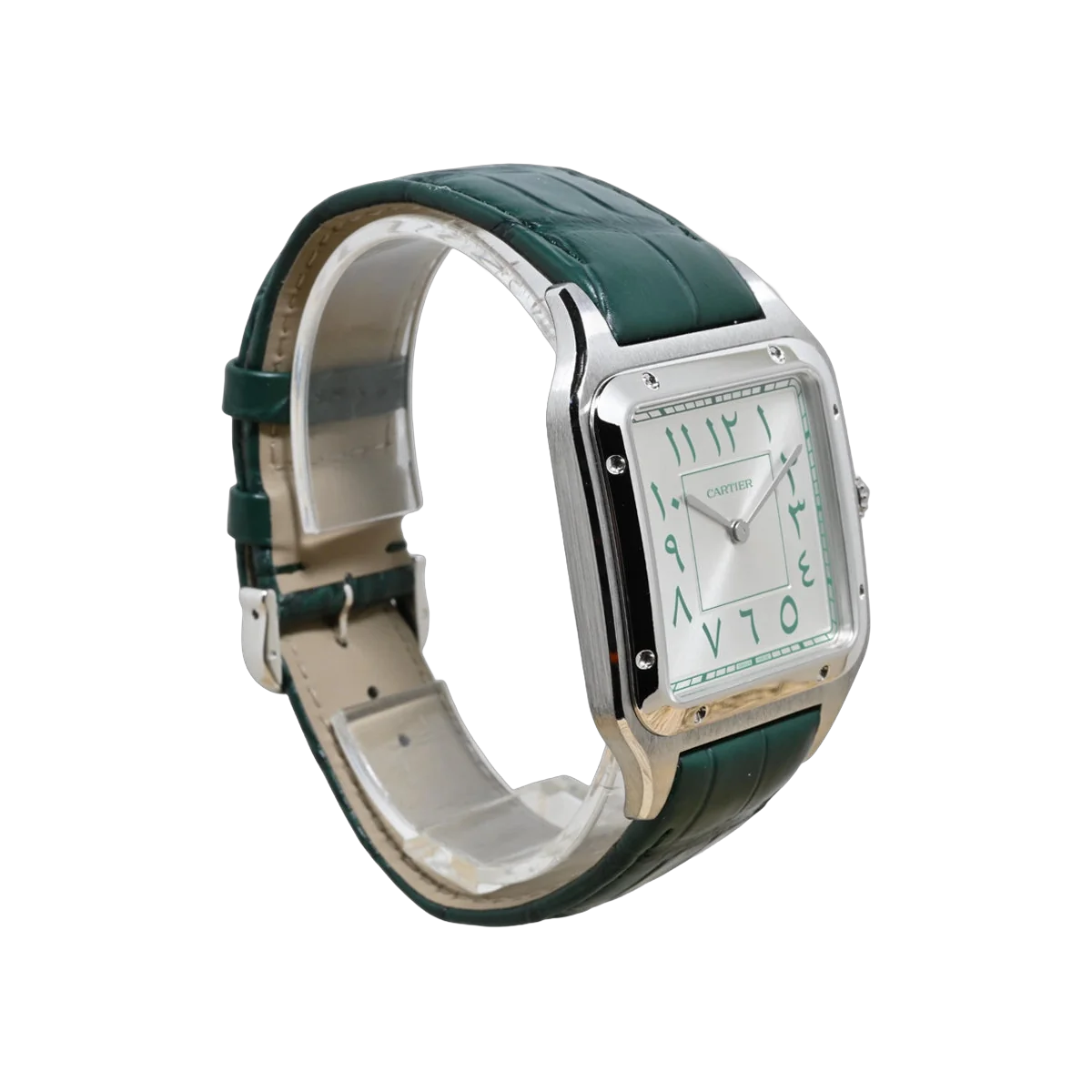 Cartier Santos Dumont XL WGSA0060 Platin Middle East Limited Edition 46,6mm Silbernes Zifferblatt Herrenuhr