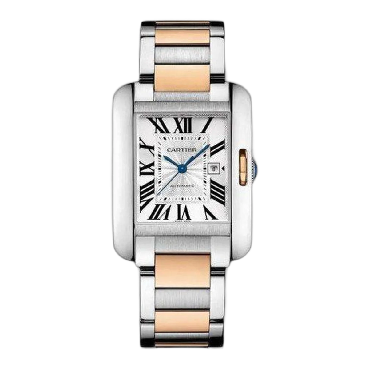Cartier Tank Anglaise Medium Stainless Steel &Amp; Rose Gold 39.2Mm X 29.8Mm Ladies Watch