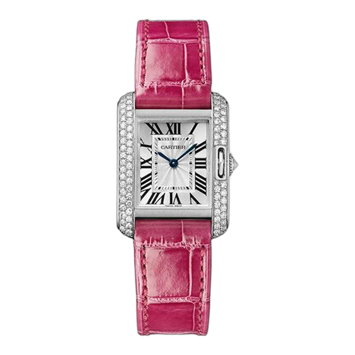 Cartier Tank Anglaise Small White Gold & Diamond Ladies Watch