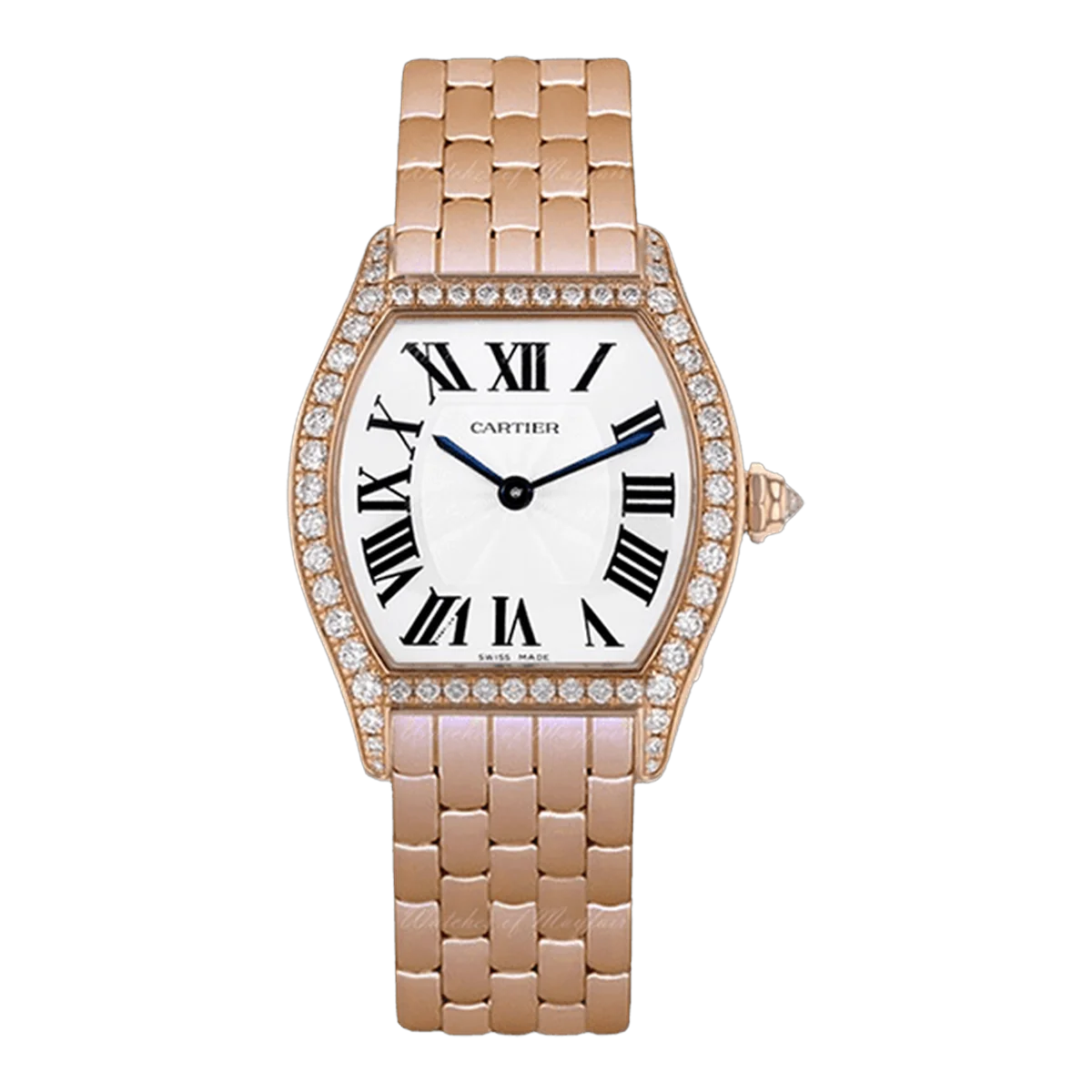 Cartier Tortue Wa501010 18Kt Rose Gold Diamond-Set Bezel