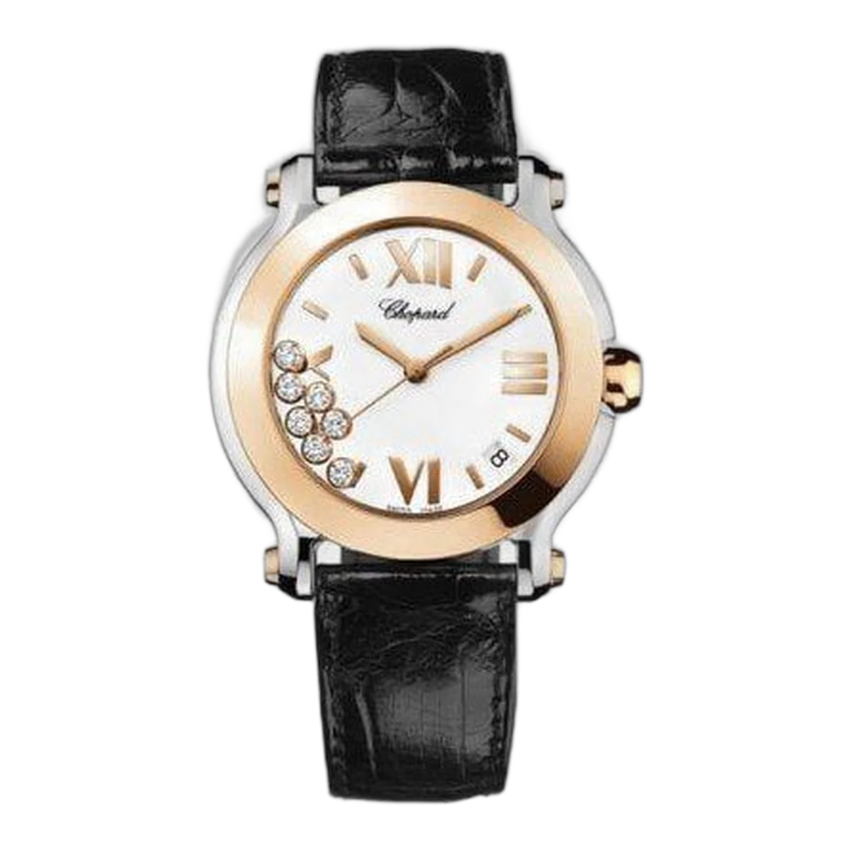 Chopard Happy Sport Edelstahl & 18 Karat Roségold 36mm Damenuhr