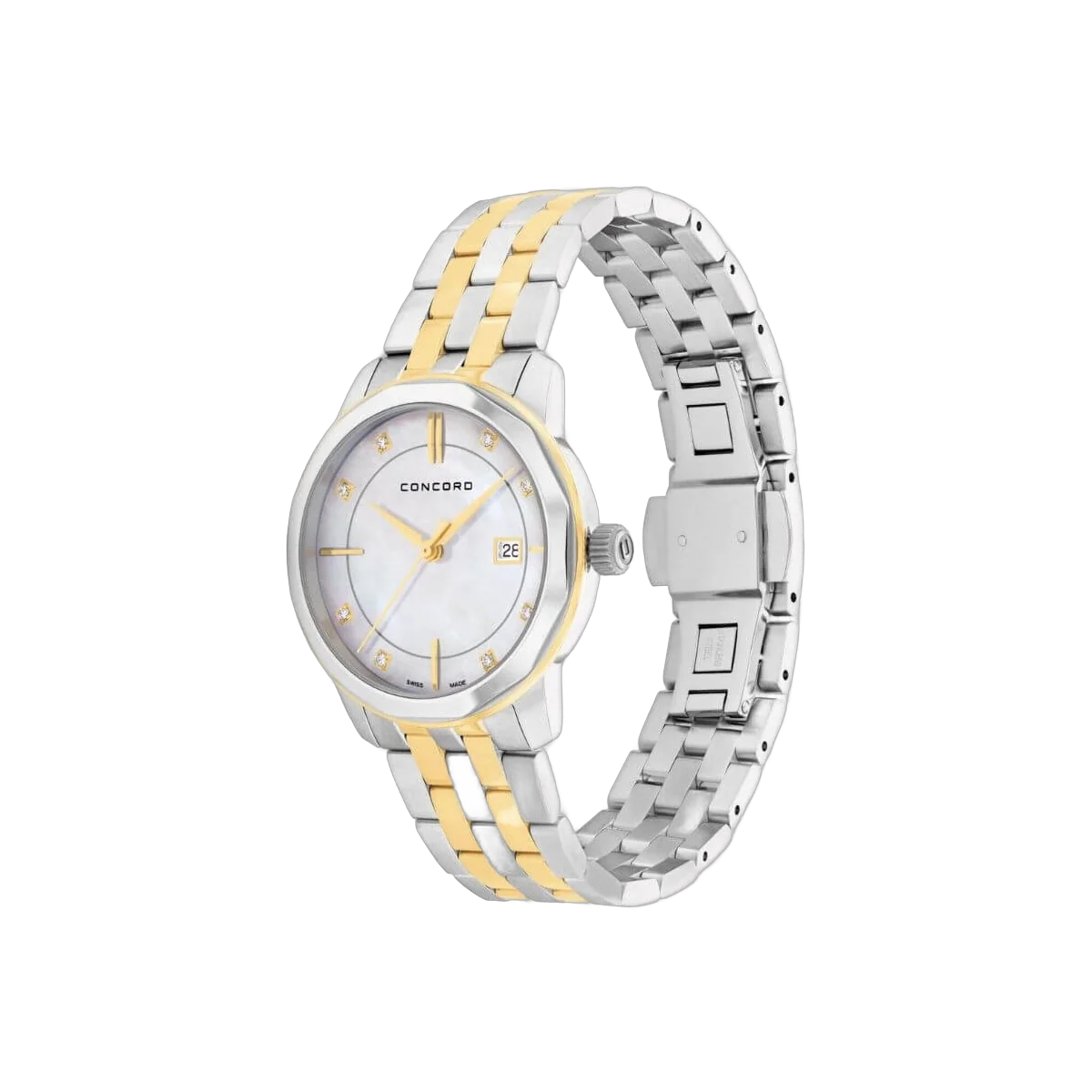 Concord Bennington 0320406 Quartz YG White MOP Diamond Dial 31mm Ladies Watch