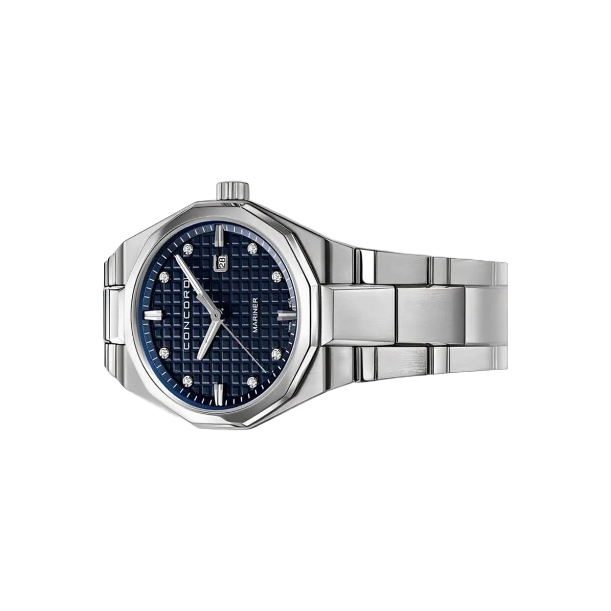 Concord Mariner 0320423 Quartz Steel Blue Square Pattern Dial 30mm Ladies Watch