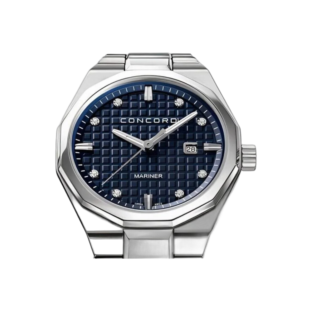 Concord Mariner 0320423 Quartz Steel Blue Square Pattern Dial 30mm Ladies Watch