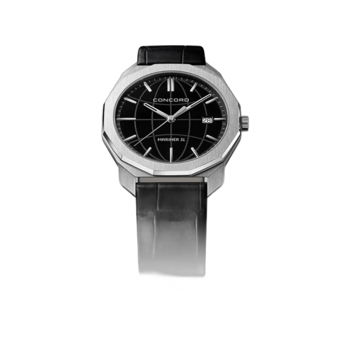 Concord Mariner 0320475 SL Quarz Stahl Schwarzes galvanisches Zifferblatt 40mm Herrenuhr